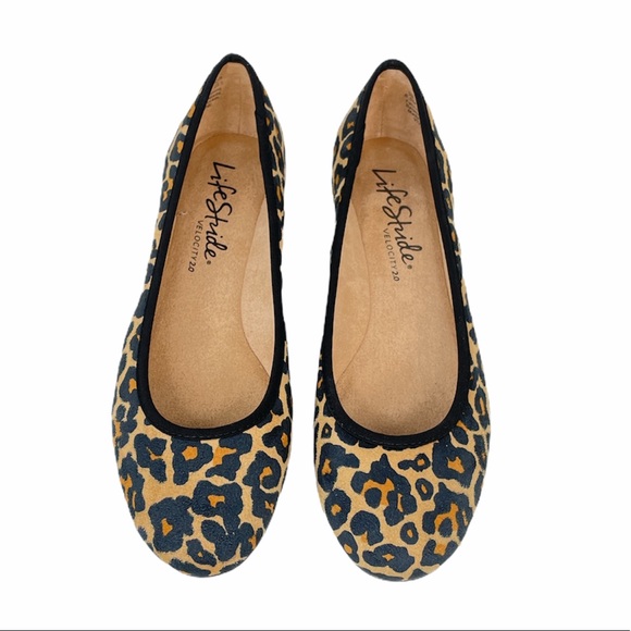 Lifestride Vivienne Leopard Flats Brown Tan Sizes 8.5 - Picture 3 of 9